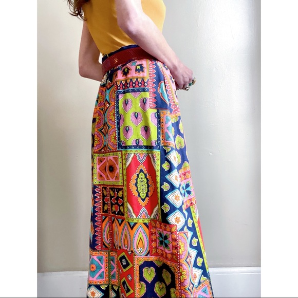 1960s Carrie couture quilted patchwork skirt - Picture 2 of 13